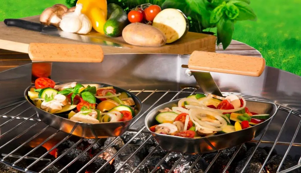 BBQ Devil Grill Basket Fuego Grill Pan Grill Pan, with removable handle