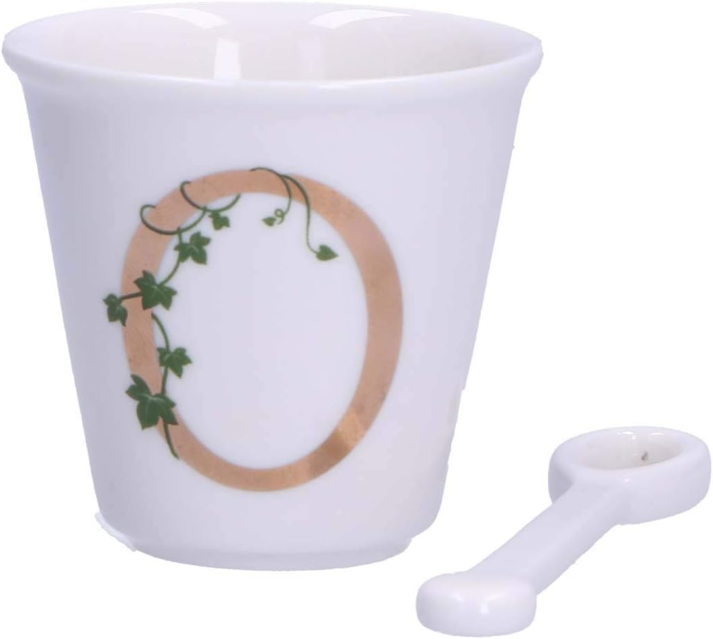 La Porcelain, White, Unique Shot Glass \'O\' with Spoon, 75 cm, in Gift Box