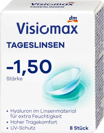Visiomax Daily contact lenses, diopter -1.50, 8 units