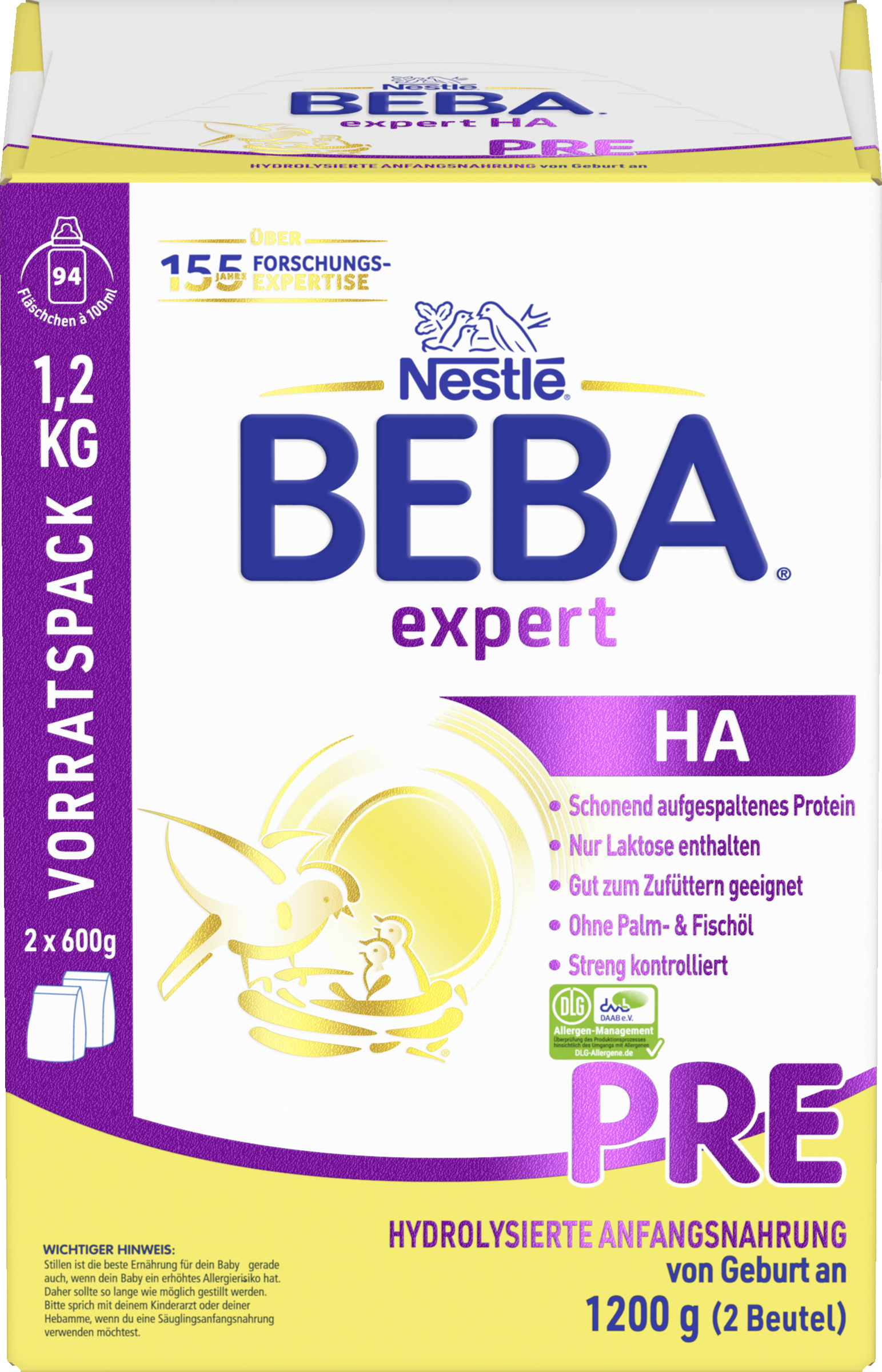 BEBA Expert HA PRE Infant Formula from birth 1200g