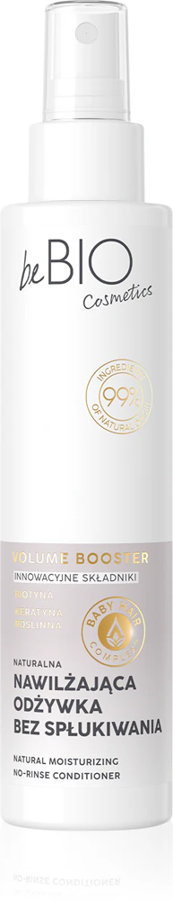 beBIO Baby Hair Complex Conditioner without rinsing provides moisture and shine