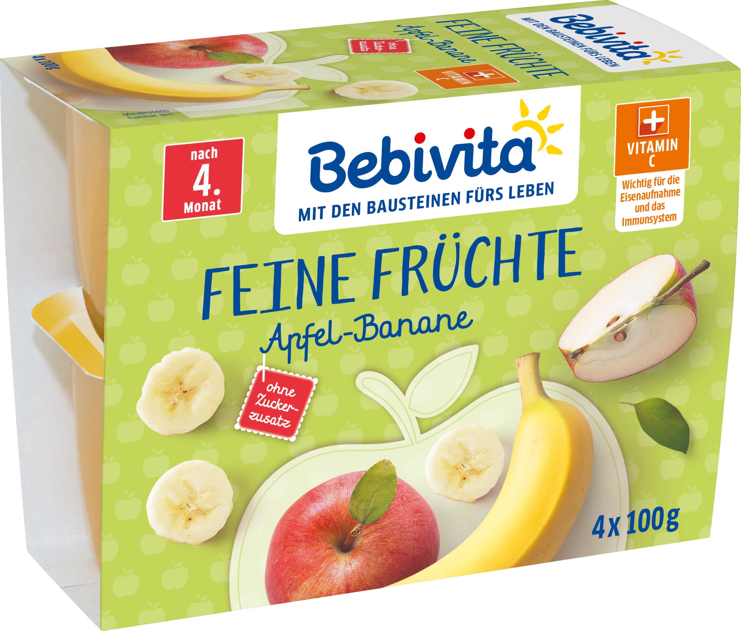 Bebivita Fine Fruits: Apple-Banana (4x100g)