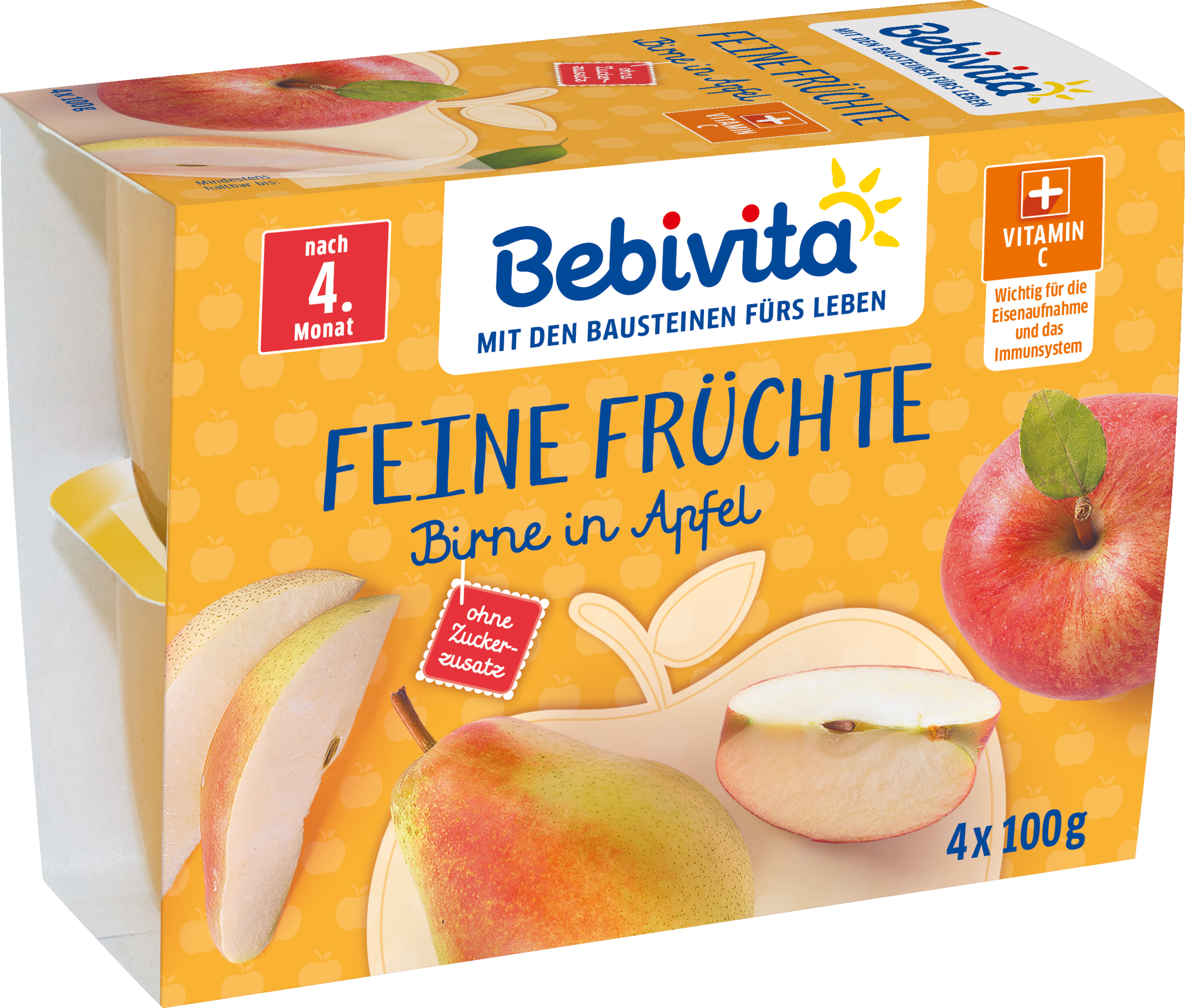 Bebivita Fine Fruits: Pear in Apple (4x100g)