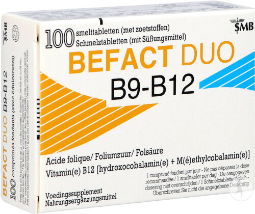 Restaxil Befact Duo B9-B12 100 orodispersible 100 tablets