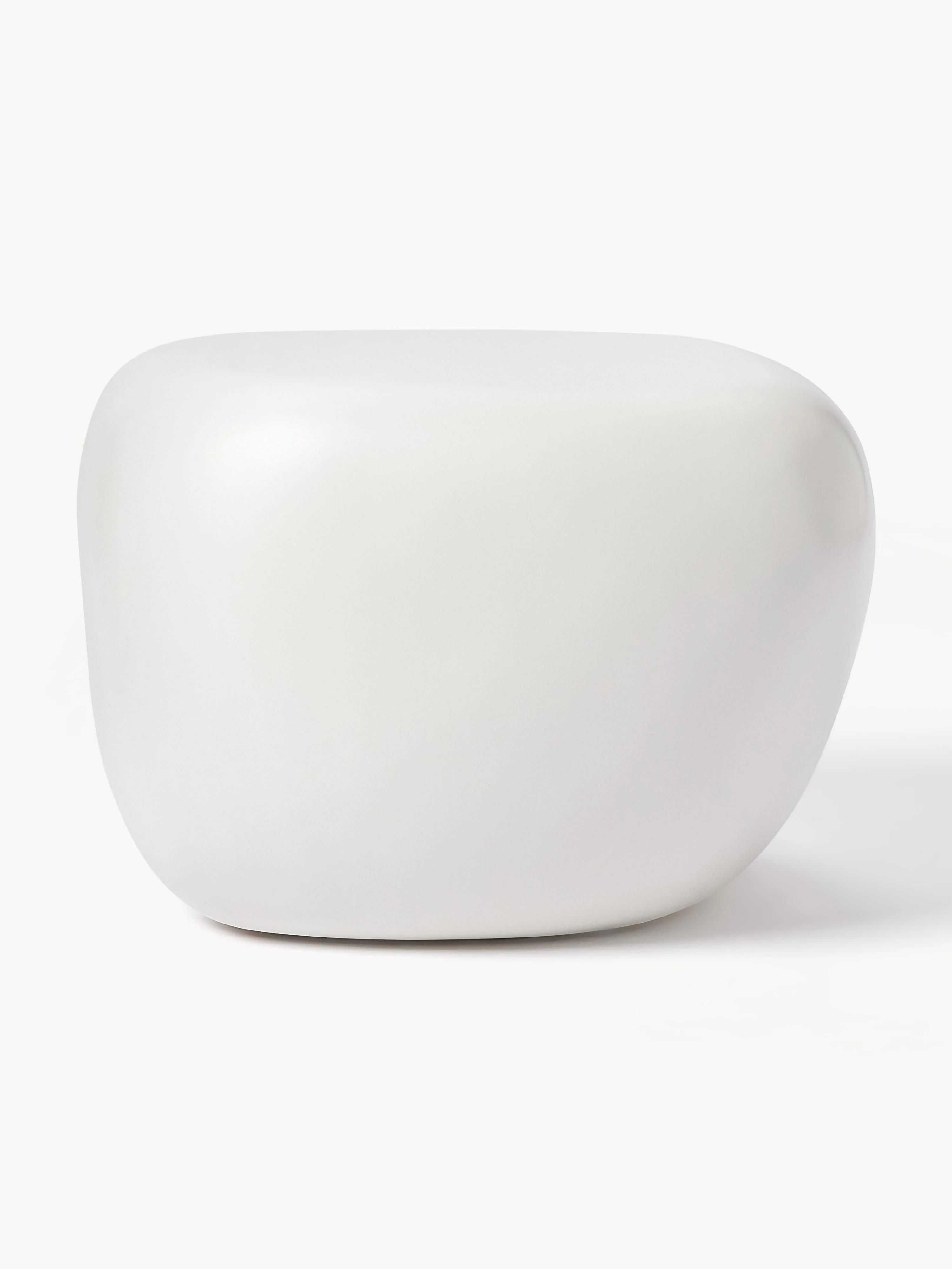 Westwing Collection Pietra side table in organic shape, White, matte