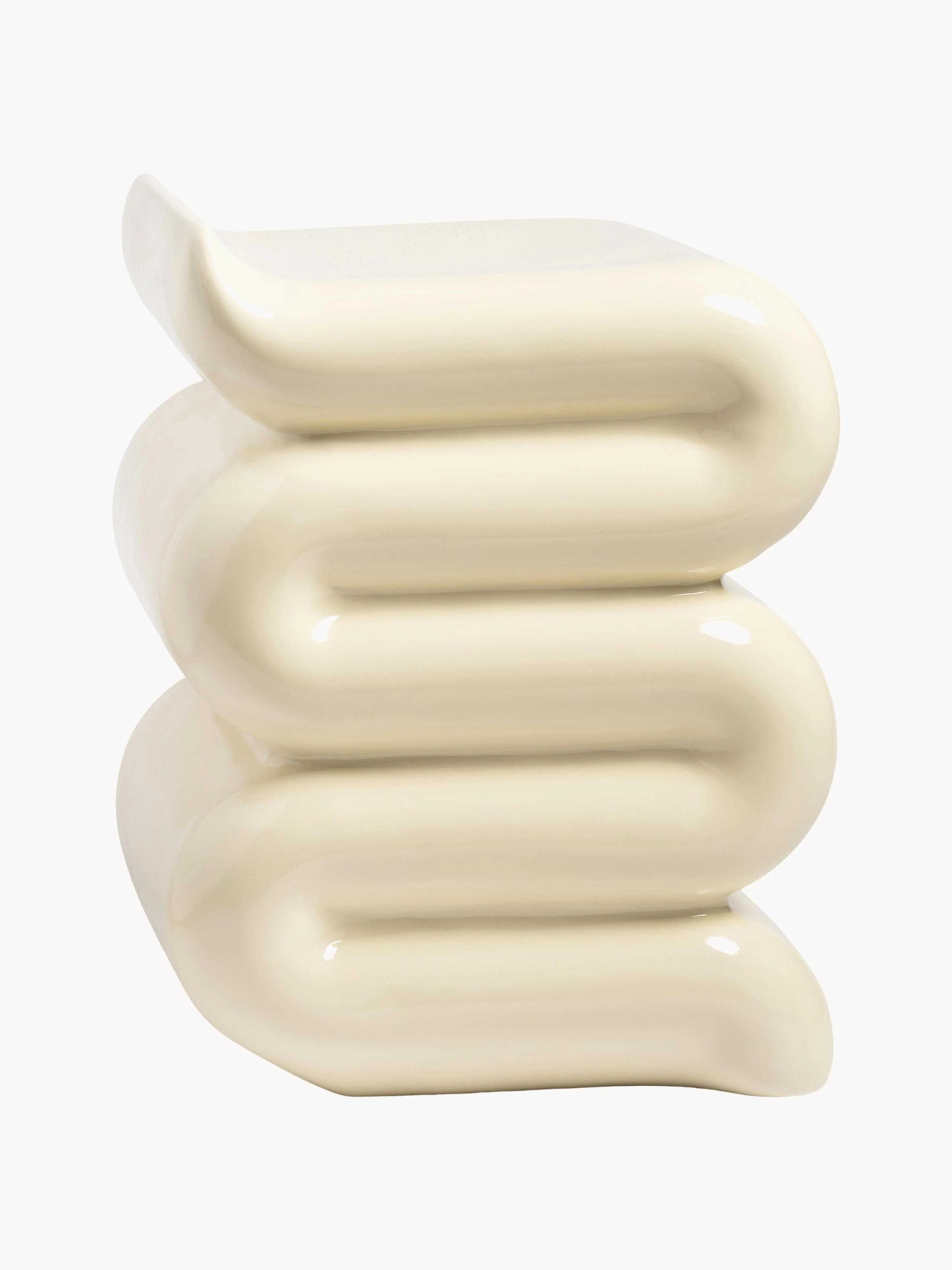 &k Amsterdam Pillar Whip side table, Creamy white