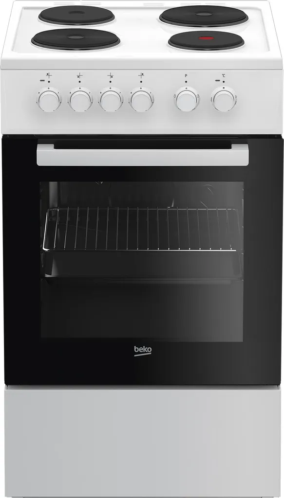 Beko FSS56000GW Freestanding Cooker with Hob, Grill, and Trolley with SteamShine