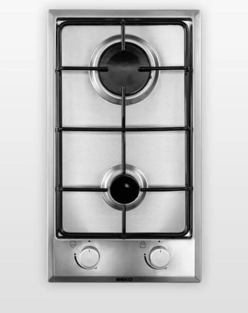 Beko HDCG 32220 SX, stainless steel, integrated, gas hob, enamelled, 2 zones, 2 zones