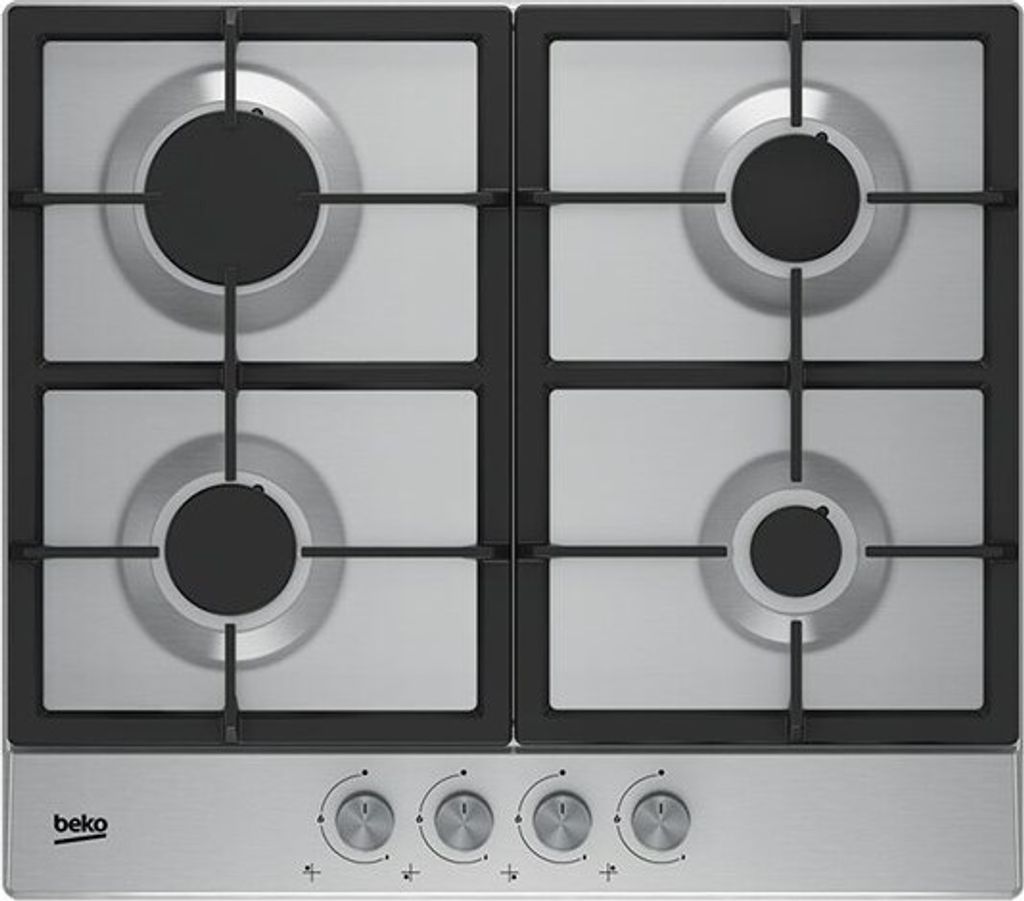 Beko hiag 64225 sx stainless steel cooktop with integrated gas hob, 4 zones