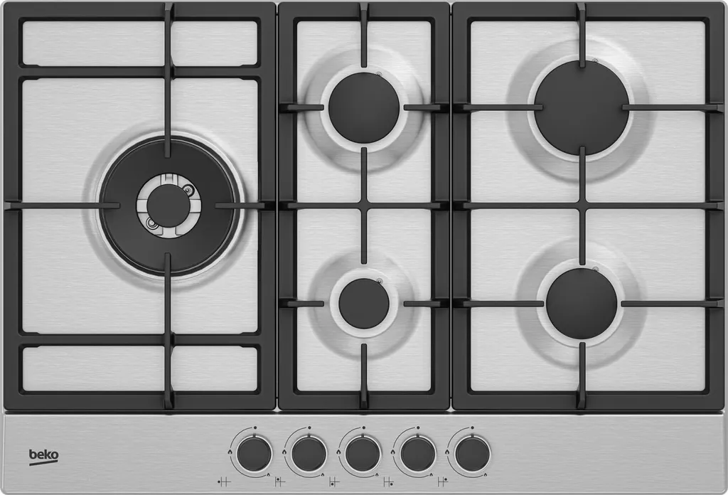 Beko HIAL75225SXE Stainless Steel Integrated 75 cm Gas Hob 5 Zone(s)