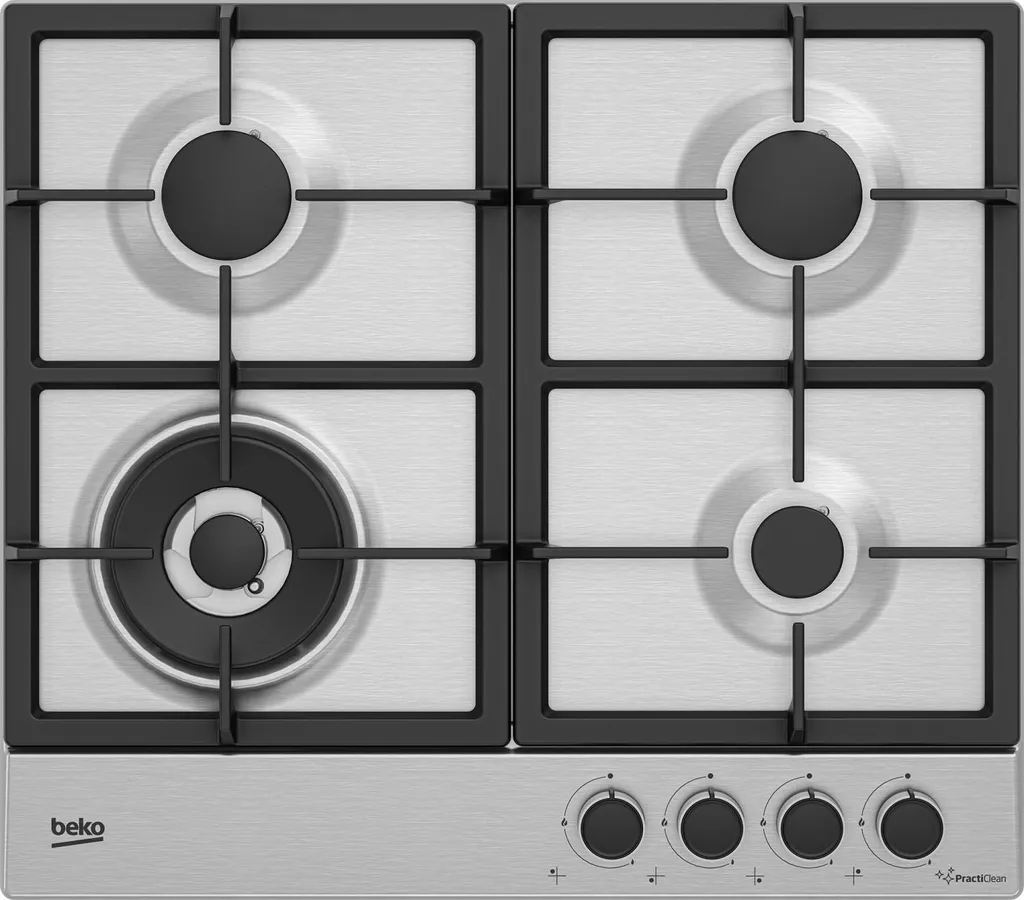 Beko HIAW64225SXE Stainless Steel Integrated 60 cm Gas Hob with 4 Zones