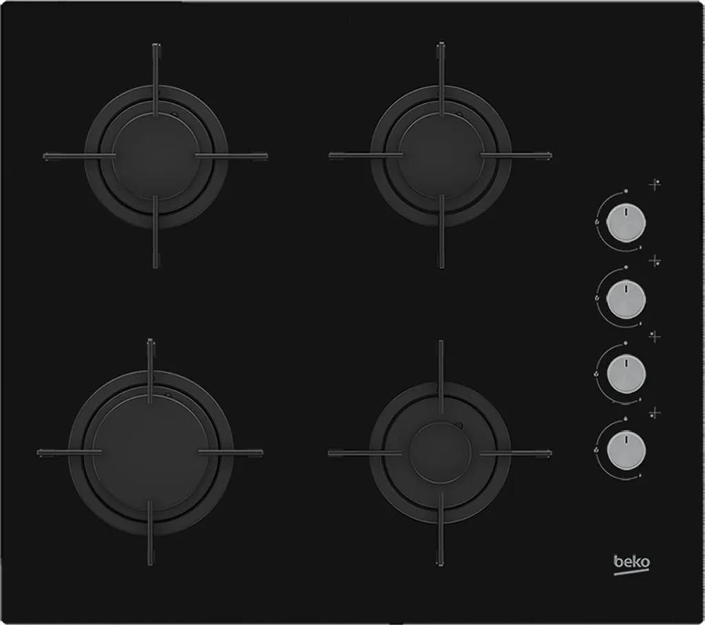 BEKO HILG64120S - Black - Integrated - 60 cm - Gas hob - Glass - 4 zones