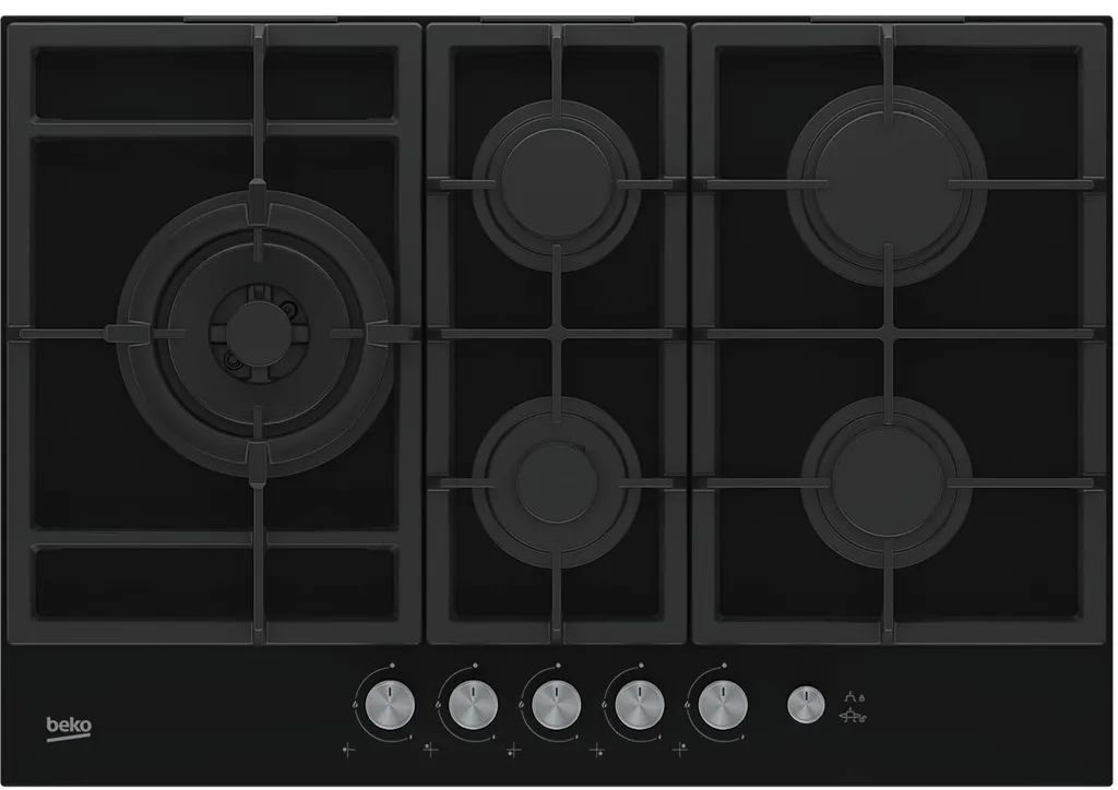 Beko HILL 75235 S Cooktops Black Integrated 75 cm Gas Cooktop 5 Zone(s)