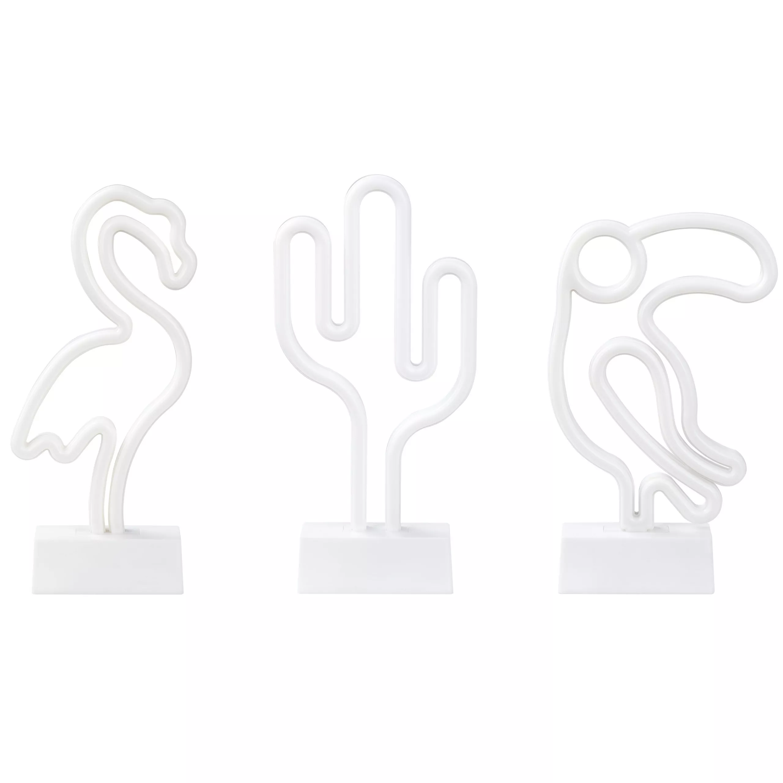 Beliani Neon Light LED Decorative Figure, Multicolored, Set of 3, MABEL