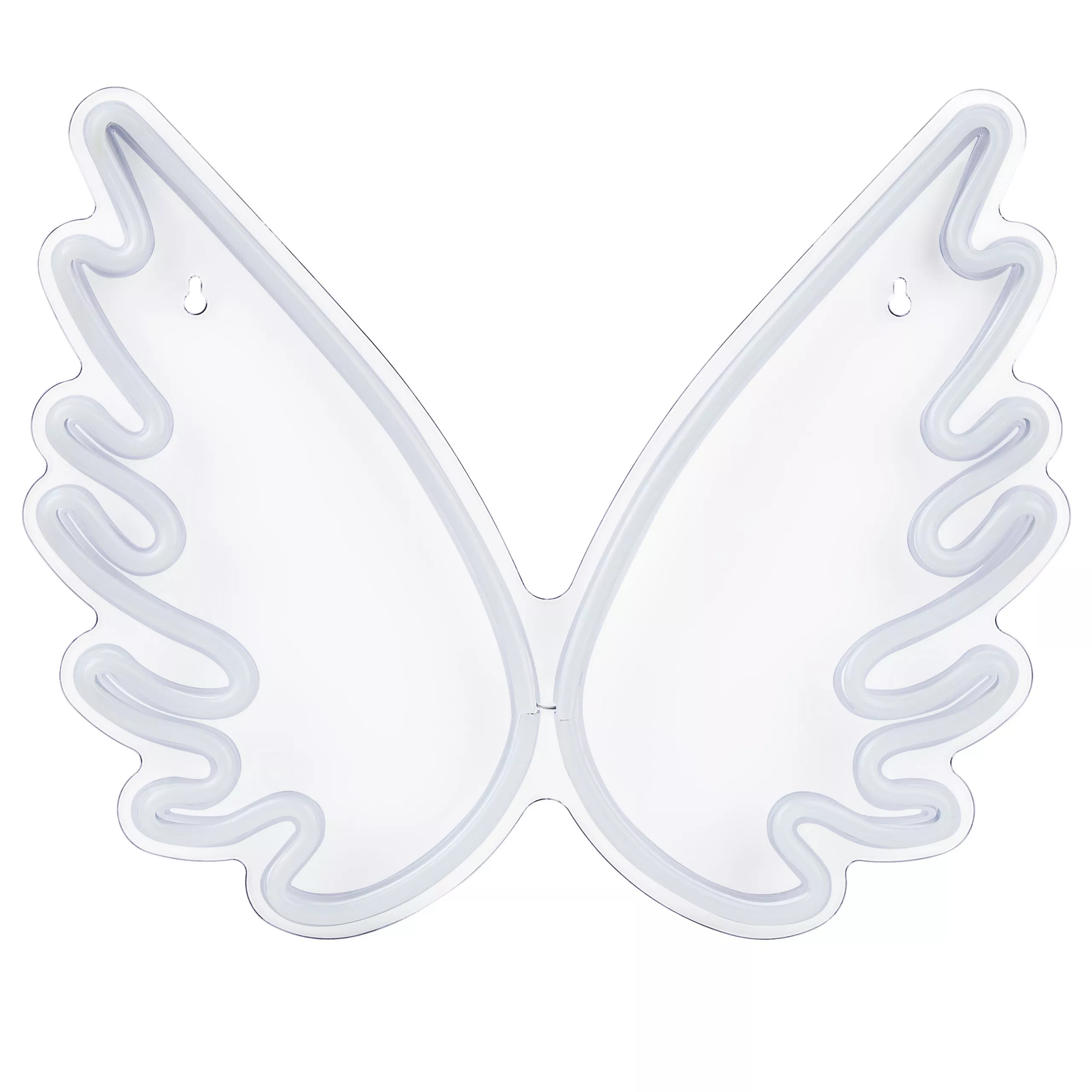 Beliani Neon Light LED Wall Decoration White Angel Wings 33 cm GABRIEL