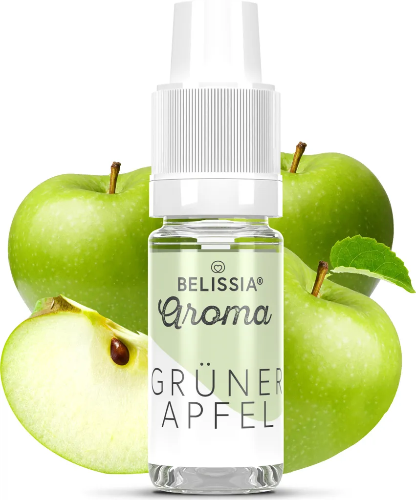 Rudler & Rocks Belissia Food Flavoring Green Apple - 10ml High-dose flavor - Calorie-free, Vegan - For food, drinks, shakes, quark, fog machines and much more.