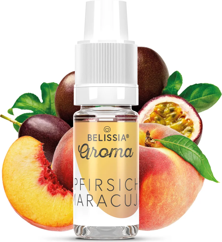 Rudler & Rocks Belissia food flavoring peach-passion fruit - 10ml high-dose flavor - calorie-free, vegan - for food, drinks, shakes, quark, diffusers, and much more.