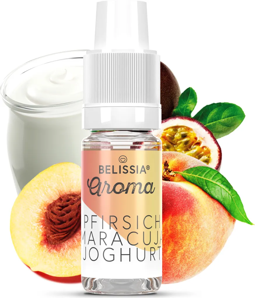Rudler & Rocks Belissia food flavoring peach-passion fruit-yoghurt - 10ml high-dose flavor - calorie-free, vegan - for food, drinks, shakes, quark, and much more.