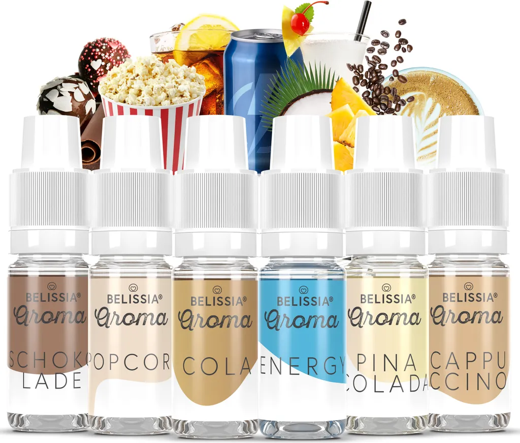 Rudler & Rocks Belissia Food Flavoring Set Special Taste Experiences - 6x10ml High-Dose Flavoring - Calorie-Free, Vegan - For Food, Drinks, Shakes and much more.