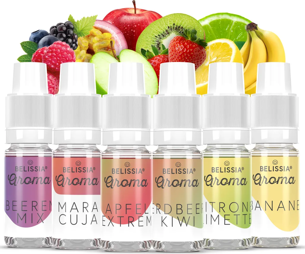 Rudler & Rocks Belissia Food Flavoring Set Exotic Fruits - 6x10ml High-Dose Flavoring - Calorie-Free, Vegan - For Food, Drinks, Shakes, Quark and much more.