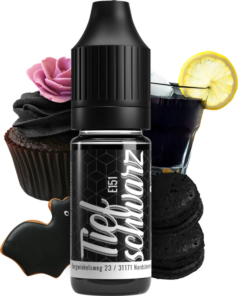 Rudler & Rocks Belissia Food Coloring Black - 10ml liquid & highly concentrated - Food-safe food coloring for baking, cooking, fondant & DIY - vegan