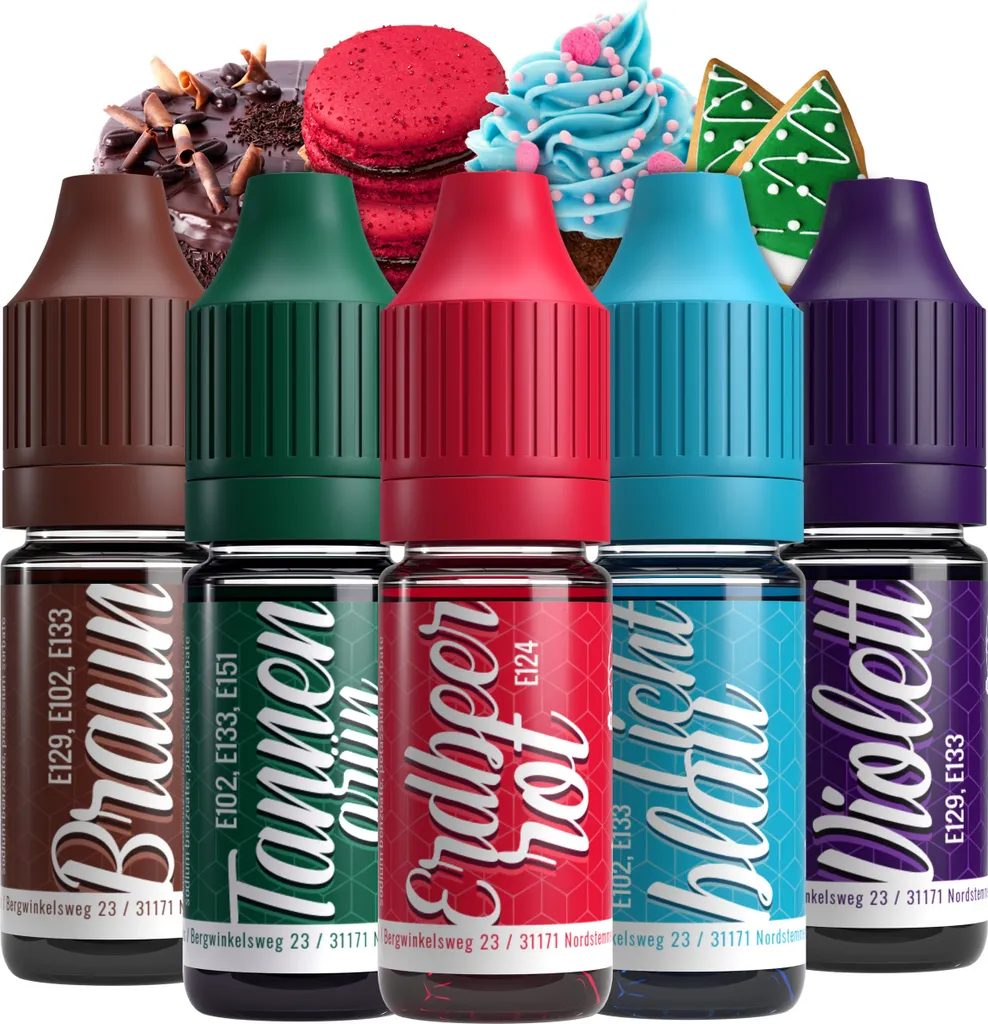 Rudler & Rocks Belissia Food Coloring Set – 5x10ml liquid & highly concentrated – Food-safe food coloring for baking, cooking, fondant & DIY – vegan