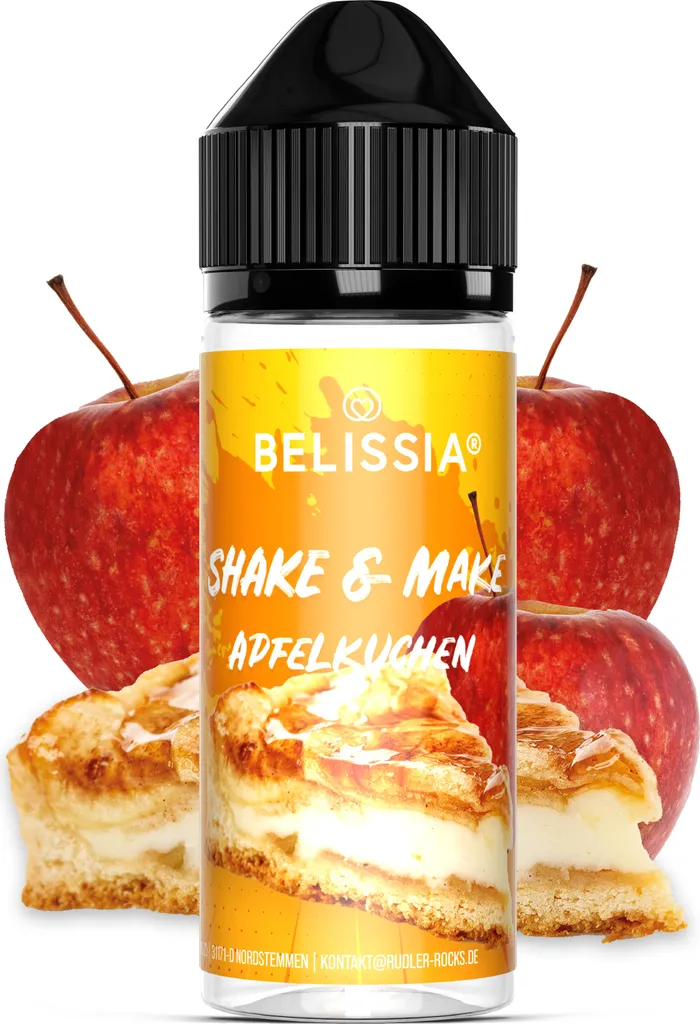 Rudler & Rocks Belissia Shake and Make Apple Pie - 10ml high-dose food flavor + 120ml shaker bottle - For baking, food, drinks, shakes & room fragrance