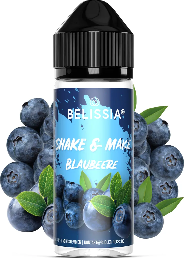 Rudler & Rocks Belissia Shake and Make Blueberry - 10ml high-dose food flavoring + 120ml shaker bottle - For baking, food, drinks, shakes, DIY & room fragrance