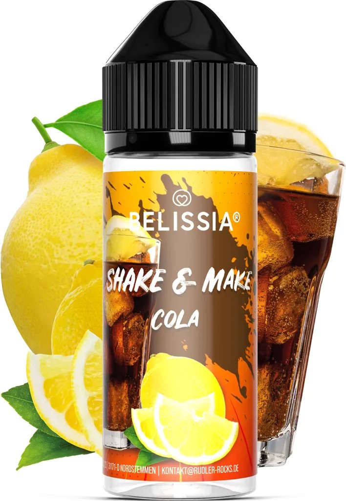Rudler & Rocks Belissia Shake and Make Cola - 10ml high-dose food flavoring + 120ml shaker bottle - For baking, food, drinks, shakes, DIY & room fragrance