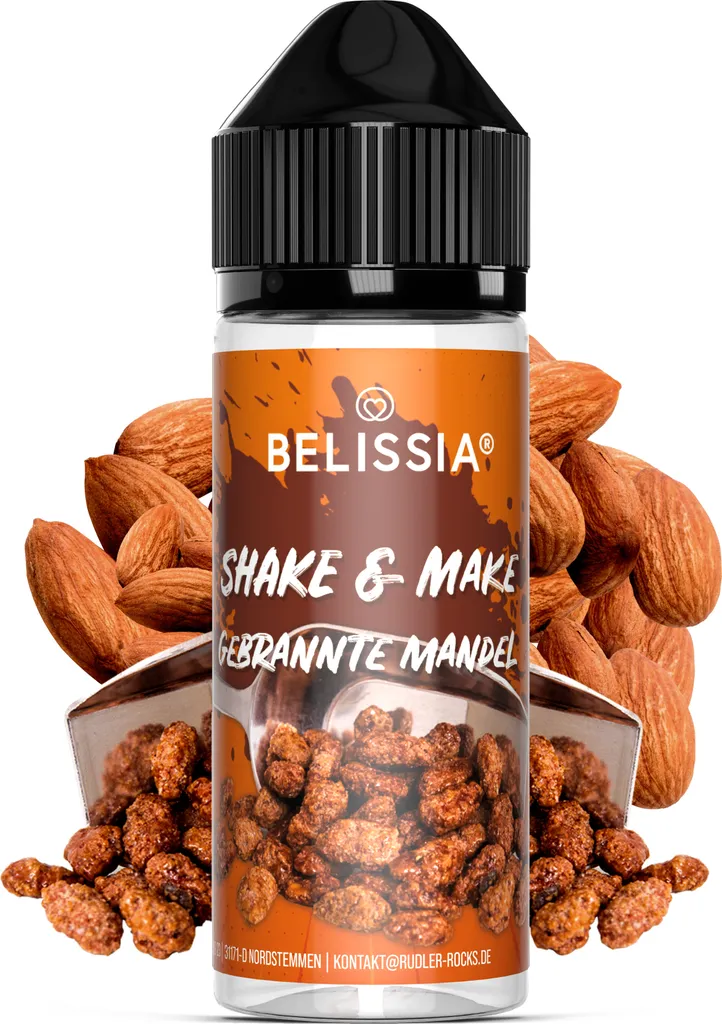 Rudler & Rocks Belissia Shake and Make Roasted Almonds - 10ml High-Dose Food Flavoring + 120ml Shaker Bottle - For Baking, Food, Drinks, DIY & Room Fragrance
