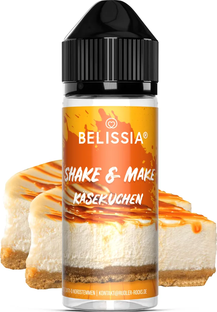 Rudler & Rocks Belissia Shake and Make Cheesecake - 10ml high-dose food flavoring + 120ml shaker bottle - For baking, dishes, drinks, shakes, DIY and much more.