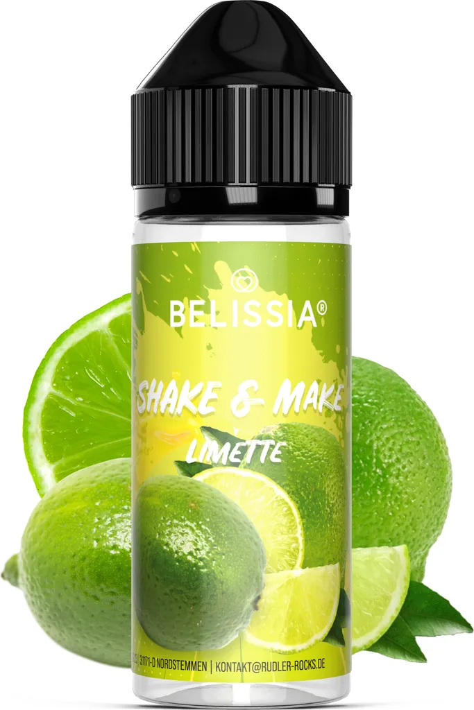 Rudler & Rocks Belissia Shake and Make Lime - 10ml high-dose food flavoring + 120ml shaker bottle - For baking, food, drinks, shakes, DIY & room fragrance