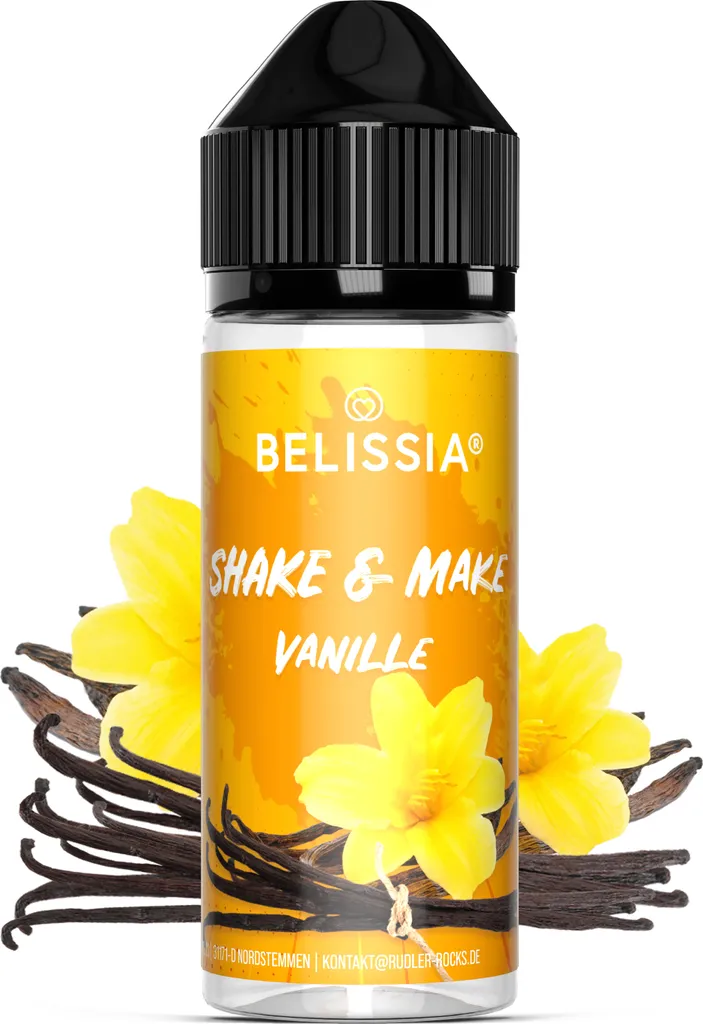 Rudler & Rocks Belissia Shake and Make Vanilla - 10ml high-dose food flavoring + 120ml shaker bottle - For baking, food, drinks, shakes, DIY & room fragrance