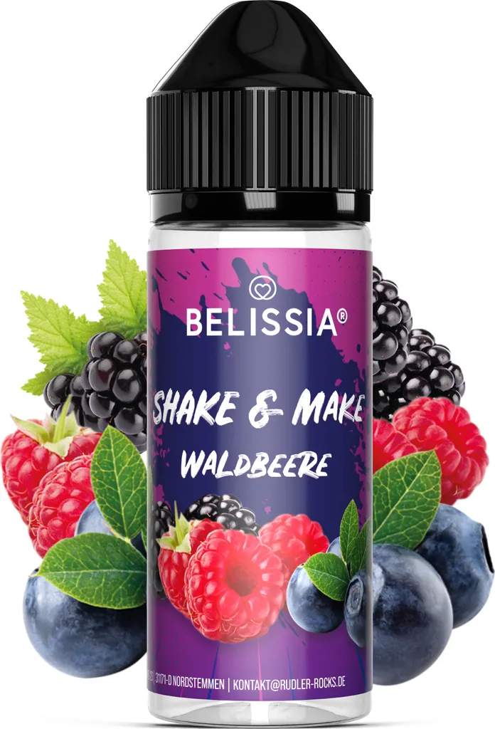 Rudler & Rocks Belissia Shake and Make Wild Berry - 10ml high-dose food flavoring + 120ml shaker bottle - For baking, dishes, drinks, shakes, DIY & much more.