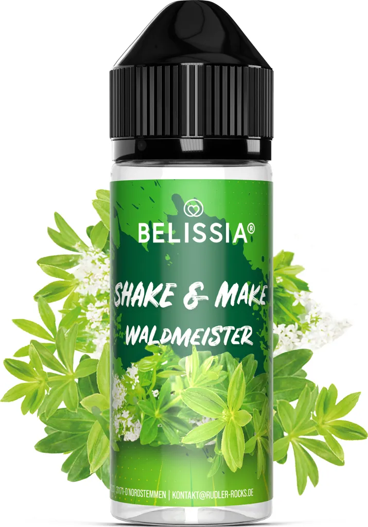 Rudler & Rocks Belissia Shake and Make Woodruff - 10ml high-dose food flavoring + 120ml shaker bottle - For baking, food, drinks, shakes & room fragrance