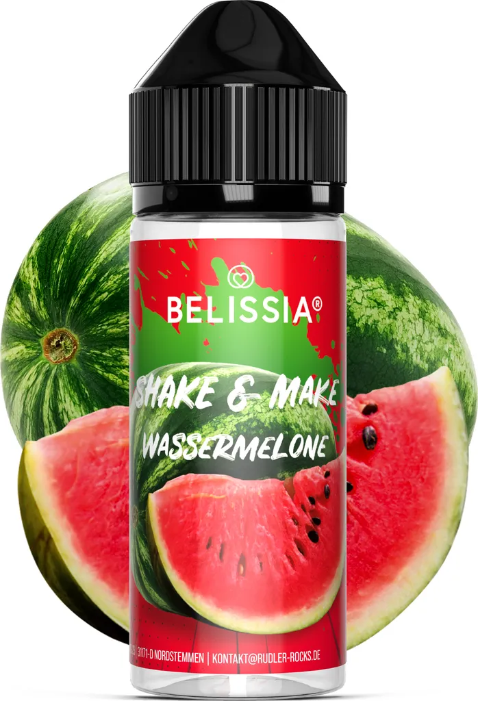 Rudler & Rocks Belissia Shake and Make Watermelon - 10ml high-dose food flavoring + 120ml shaker bottle - For baking, food, drinks, shakes & room fragrance