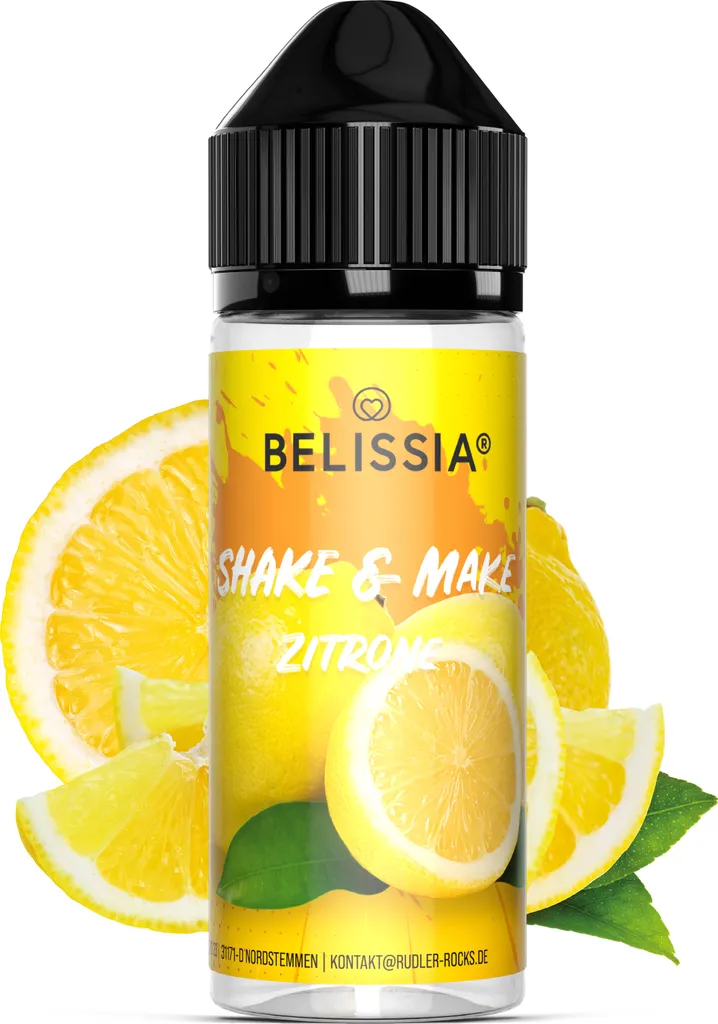Rudler & Rocks Belissia Shake and Make Lemon - 10ml high-dose food flavoring + 120ml shaker bottle - For baking, food, drinks, shakes, DIY & room fragrance