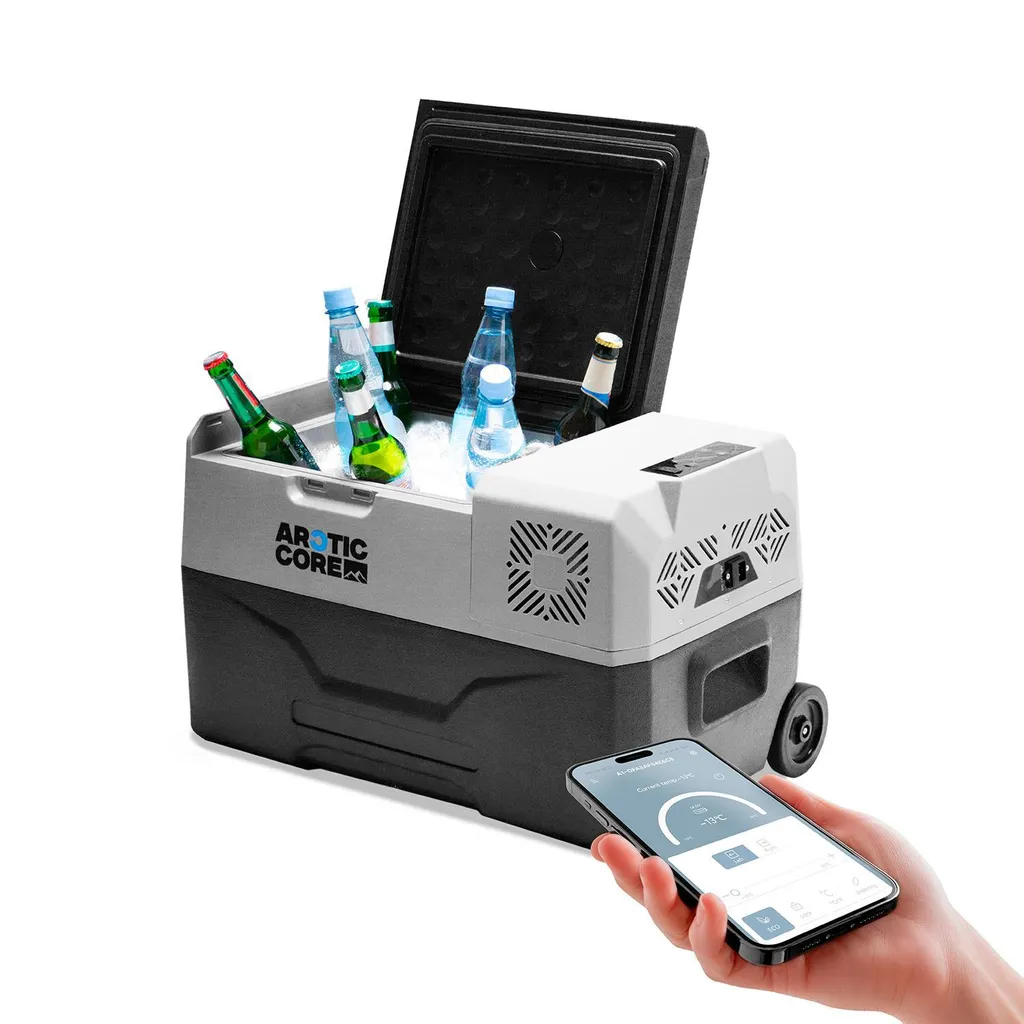 Belko® ArcticCore Compressor Cooler 30L – Electric Cooler & Freezer – 12/24V & 100–240V – Portable Car Camping Cooler – Grey