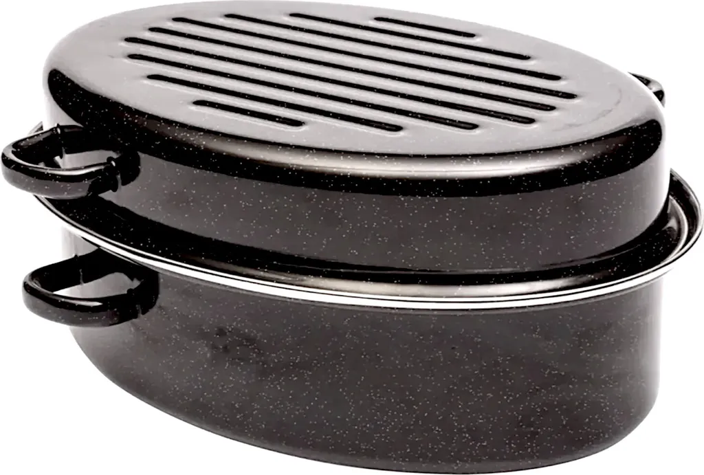 BEMUS Oval Goose Roaster - 38cm - Steel Enamel with Chrome Ring / Roaster