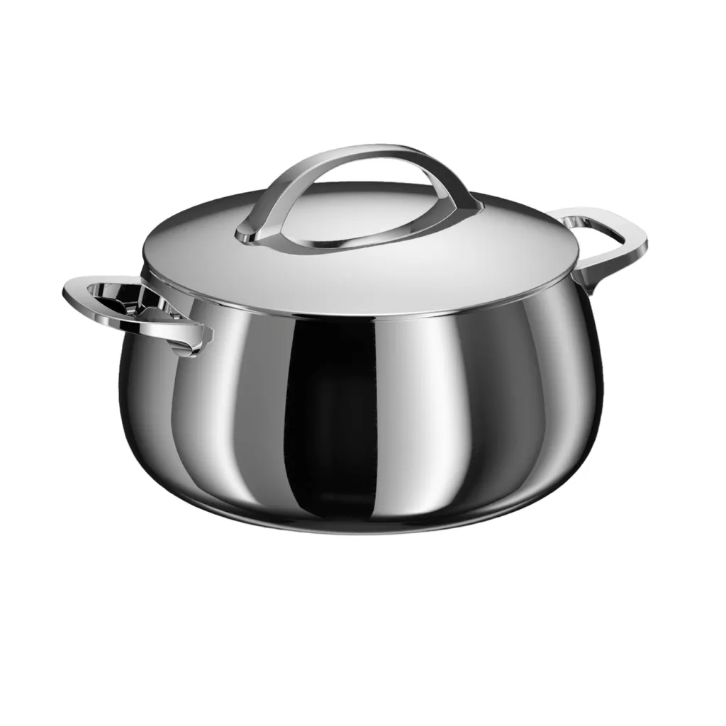 BergHOFF Home 24 cm stainless steel saucepan with lid, 6.7 l, suitable for all hob types, oven-safe, Stellar Steel