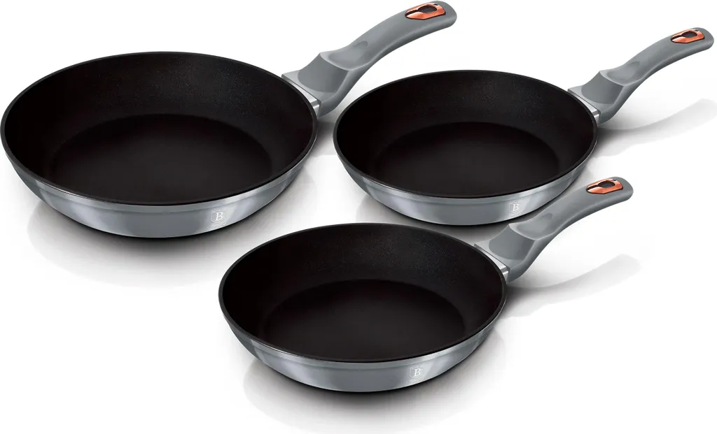 BERLINGER HAUS frying pan set 20/24/28CM titanium coating metallic gray