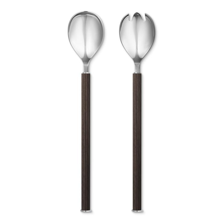 Georg Jensen Bernadotte Salad Servers Wooden Handle