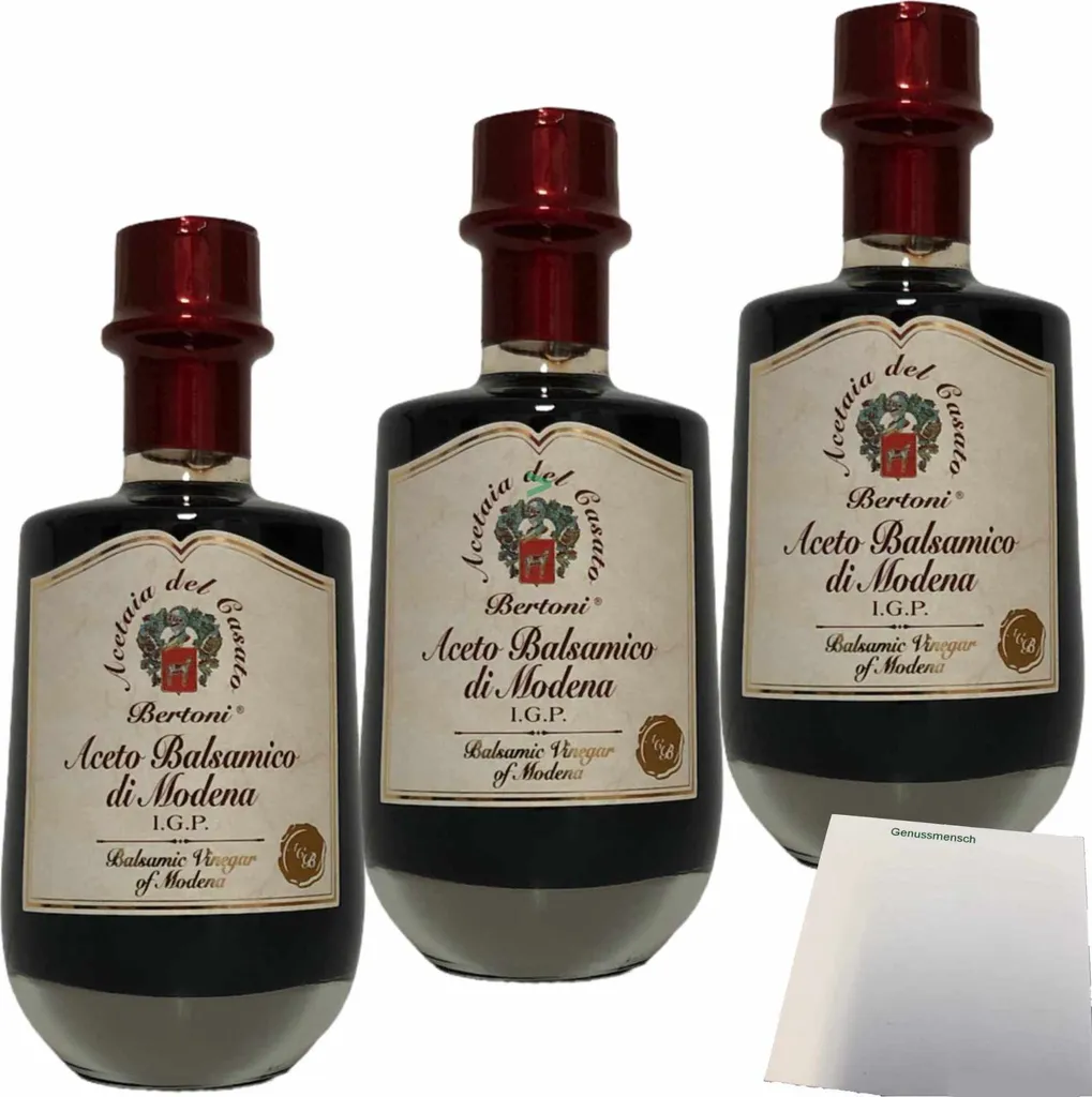 Bertoni Aceto Balsamico di Modena IGP "Oro" Gold 3-pack (3x250ml) + usy block