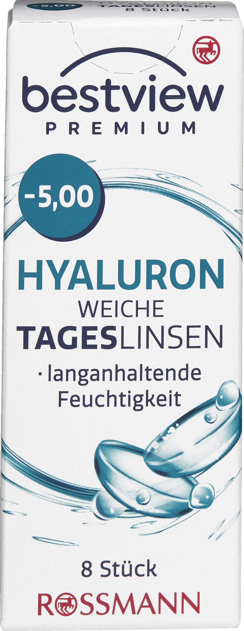 BestView Premium Soft Daily Contact Lenses with Hyaluronic Acid -5.00