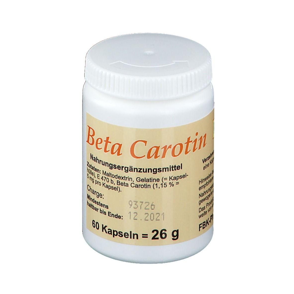 Beta carotene 60 St