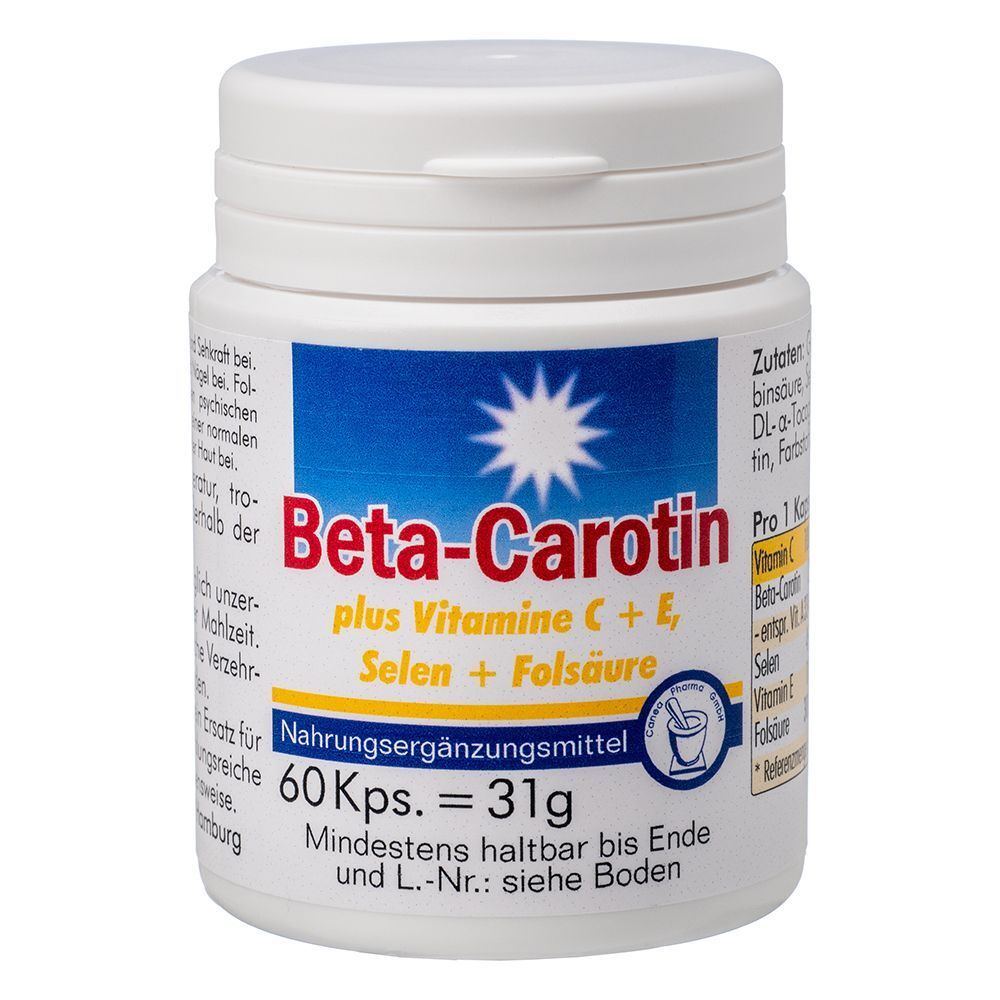 Beta carotene capsules + vitamin C + E 60 St