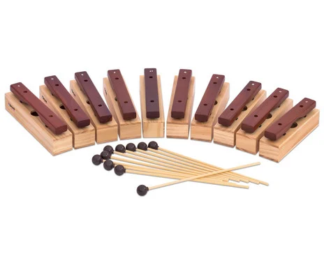 Betzold 10 soprano tone blocks and 10 mallets, hardwood