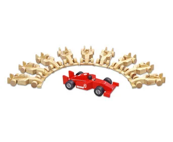 Betzold 10-piece set of wooden cars