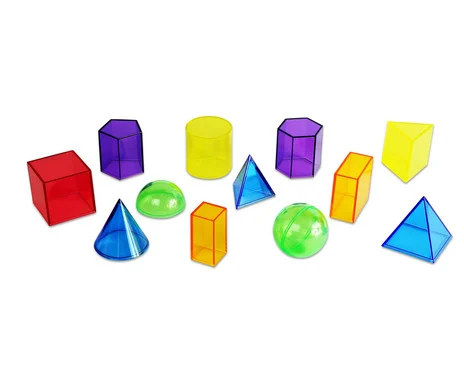 Betzold 12 geometric solids, transparent in 6 colors