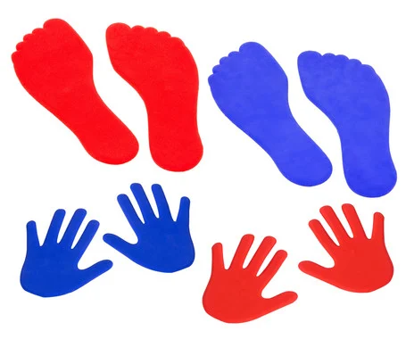 Betzold floor marking set hands & feet, 8-piece.
